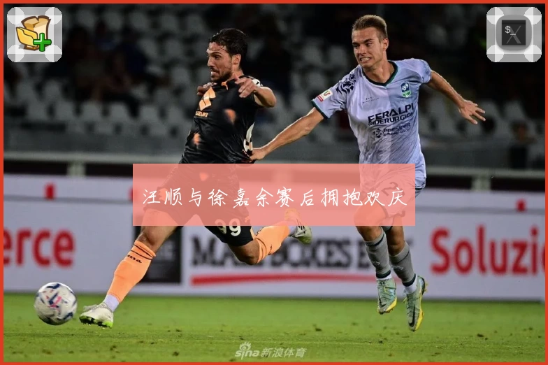 汪顺与徐嘉余赛后拥抱欢庆